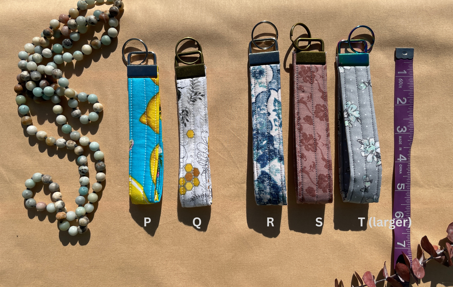 Fabric Wristlet Key Fob • Cotton Keychain Wristlet for Keys • Handmade Key Holder • Cute Pattern Keychain Gift