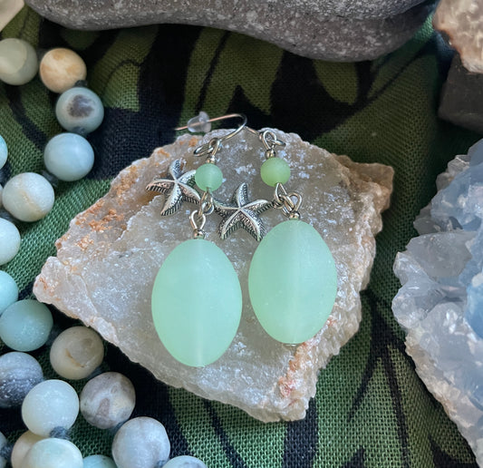 Starfish Sea Glass Earrings