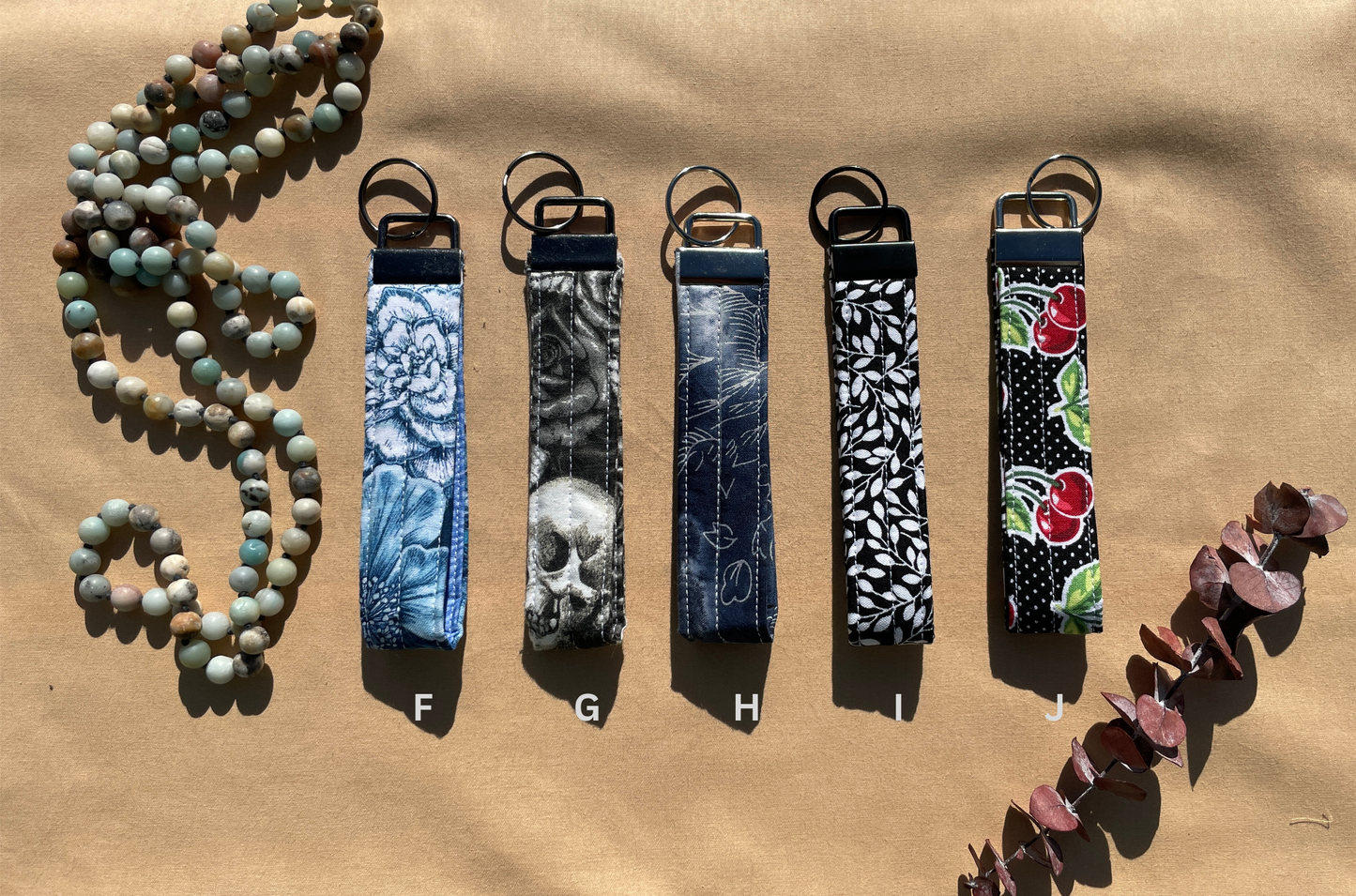 Fabric Wristlet Key Fob • Cotton Keychain Wristlet for Keys • Handmade Key Holder • Cute Pattern Keychain Gift