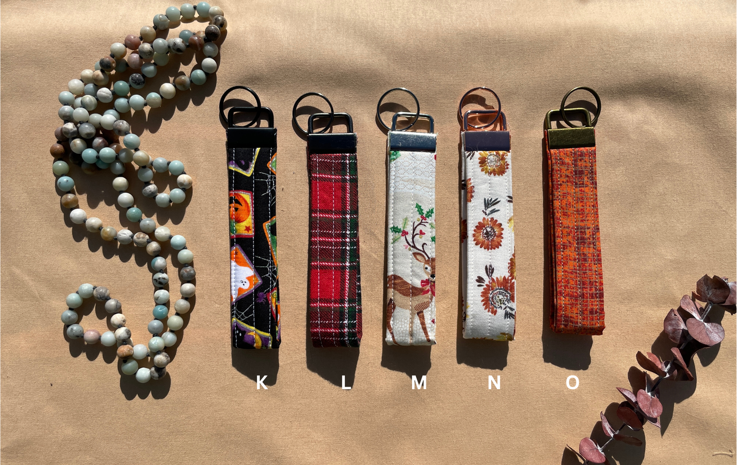 Fabric Wristlet Key Fob • Cotton Keychain Wristlet for Keys • Handmade Key Holder • Cute Pattern Keychain Gift