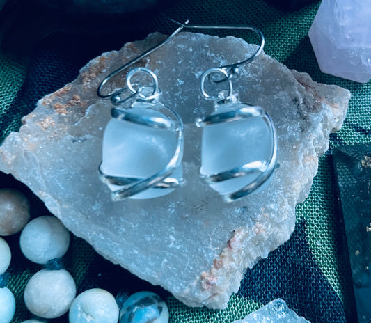 Cultured Sea Glass Earrings
