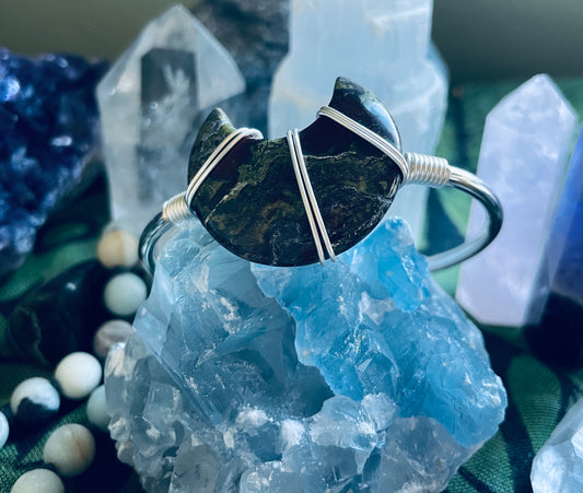 Dragon's Blood Jasper Gemstone Silver Bangle Cuff Bracelet